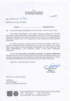 İl&ccedil;e Milli Eğitim M&uuml;d&uuml;rl&uuml;ğ&uuml; Yazısı