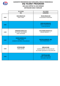 dış ticaret programı - Gaziantep &Uuml;niversitesi