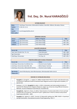 Yrd. Doç. Dr. Nural KARAGÖZLÜ