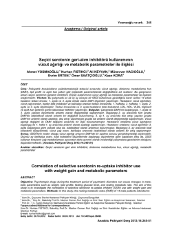 Se&ccedil;ici serotonin geri-alım inhibit&ouml;r&uuml; kullanımının