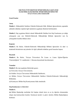 Elektrik-Elektronik M&uuml;hendisliği B&ouml;l&uuml;m&uuml; Staj Esasları