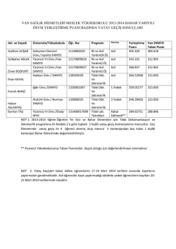 van sağlık hizmetleri meslek yüksekokulu 2013