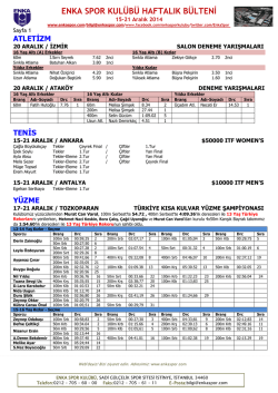 enka spor kulübü haftalık bülteni