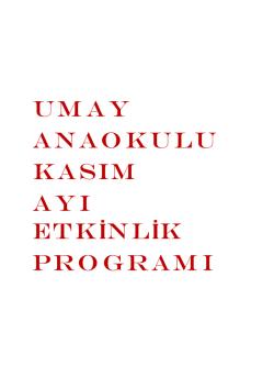 KASIM Ayı Eğitim Pogramı