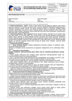 &uuml;reteroneosistostomi hasta bilgilendirilmiş onam belgesi