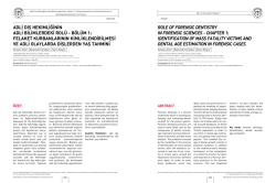 ADLİ DİŞ HEKİMLİĞİNİN ADLİ BİLİMLERDEKİ ROLÜ