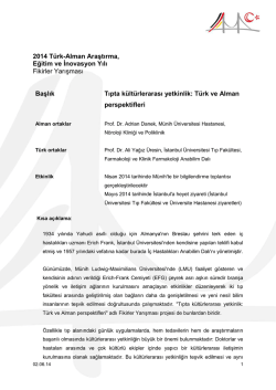 Tıpta k&uuml;lt&uuml;rlerarası yetkinlik: T&uuml;rk ve Alman perspektifleri