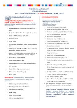 istek semiha şakir okulları istek barış ilkokulu 2014 &ndash; 2015 eği