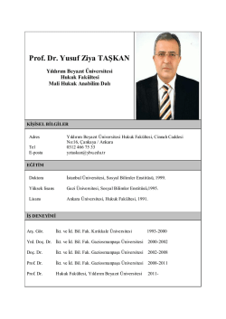 Prof. Dr. Yusuf Ziya TAŞKAN - Yıldırım Beyazıt &Uuml;niversitesi