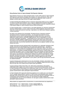 D&uuml;nya Bankası Grubu İş Yapma Kolaylığı Yıllık