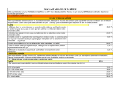 2014 yılı gelir tarifesi