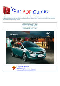 Kullanma talimati OPEL CORSA