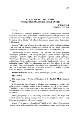 KILI&Ccedil;, Fahri-&Ccedil;OK SESLİ BATI M&Uuml;ZİĞİNİN T&Uuml;RK