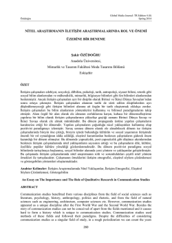 Şakir ÖZÜDOĞRU Nitel Araştırmanın İletişim Araştırmalarında Rol