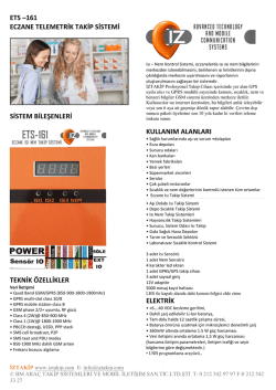ETS –161 ECZANE TELEMETRİK TAKİP SİSTEMİ