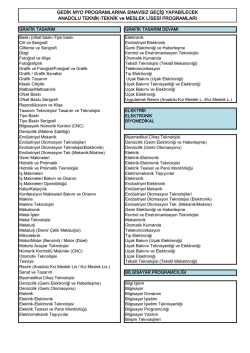 Sınavsız Ge&ccedil;iş Programları