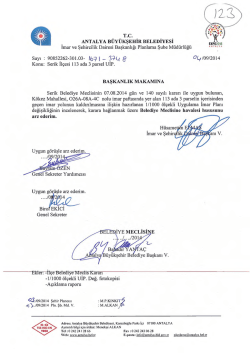 TC ANTALYA B&Uuml;Y&Uuml;KSEHİR BELEDİYESİ imar ve Şehircilik Dairesi