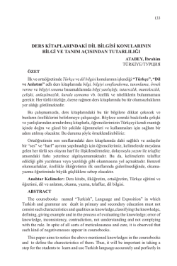 ATABEY, İbrahim-DERS KİTAPLARINDAKİ DİL BİLGİSİ