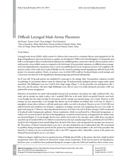 Difficult Laryngeal Mask Airway Placement