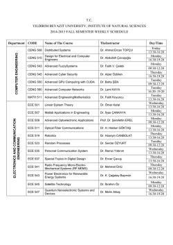 Haftalık Ders Programı