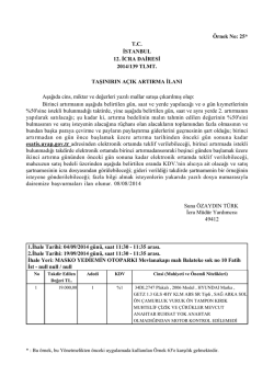 &Ouml;rnek No: 25* T.C. İSTANBUL 12. İCRA DAİRESİ