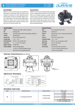 Genel &Ouml;zellikler Teknik &Ouml;zellikler General Features Technical