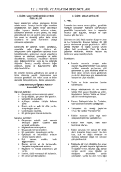 12. sınıf dil ve anlatım ders notları