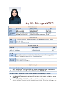 Arş. G&ouml;r. M&uuml;zeyyen BERKEL - Celal Bayar &Uuml;niversitesi