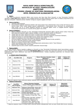 hava harp okulu komutanlığı havacılık ve uzay teknolojileri enstit&uuml;s&uuml;