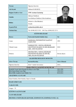 CV_t&uuml;rk&ccedil;e Mehmet - Fen Edebiyat Fak&uuml;ltesi