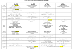 2014-2015 Final Programı G&uuml;z Yarıyılı