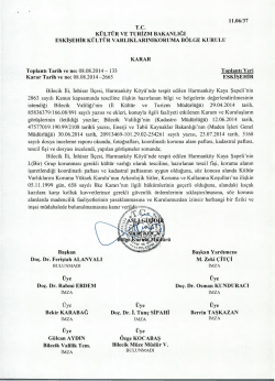Bilecik İnhisar Harmank&ouml;y K&ouml;y&uuml; Harmank&ouml;y Kaya Şapeli tescil