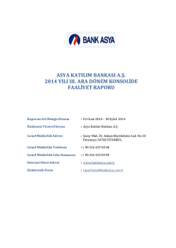 3. D&ouml;nem Konsolide Faaliyet Raporu