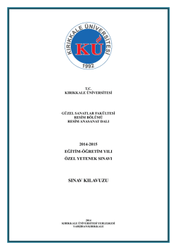 sınav kılavuzu - Kırıkkale Üniversitesi Güzel Sanatlar Fakültesi