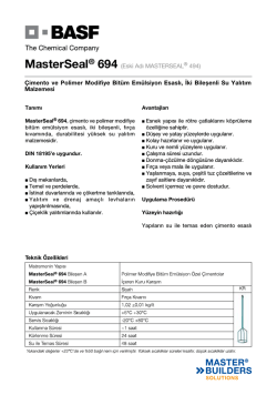MasterSeal&reg; 694 (Eski Adı MASTERSEAL&reg; 494) &Ccedil;imento
