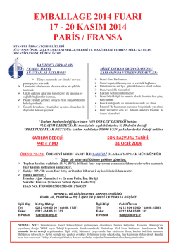 emballage 2014 fuarı 17 - 20 kasım 2014 paris / fransa
