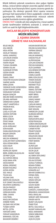KAZANANLARIN LİSTESİ Müzik SON