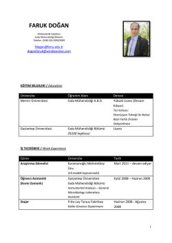 FARUK DOĞAN - KM&Uuml; M&uuml;hendislik Fak&uuml;ltesi