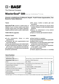 MasterSeal&reg; 589(Eski Adı THOROSEAL&reg; FX100