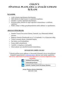 Planlama - İstanbul Ticaret &Uuml;niversitesi