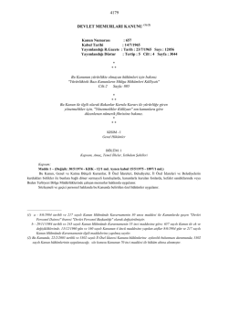 Devlet Memurları Kanunu