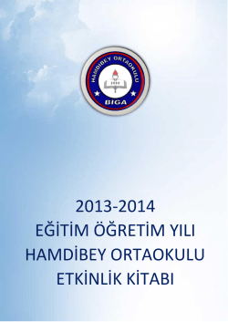 2013-2014 eğitim &ouml;ğretim yılı hamdibey ortaokulu etkinlik kitabı