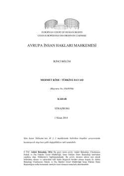 1 Nisan 2014 tarihli Mehmet K&ouml;se v. T&uuml;rkiye