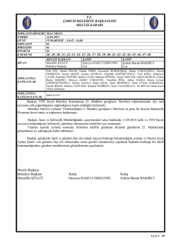 T.C. &Ccedil;ORUM BELEDİYE BAŞKANLIĞI MECLİS KARARI Meclis