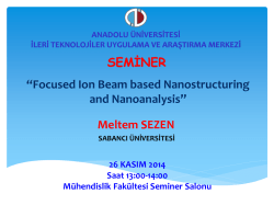 SEMİNER &ldquo;Focused Ion Beam based Nanostructuring and