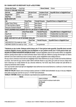 EK-1/ BANKA KARTI VE KREDİ KARTI TALEP ve BİLGİ FORMU