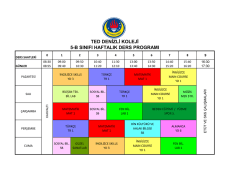 ted denizli koleji 5-b sınıfı haftalık ders programı