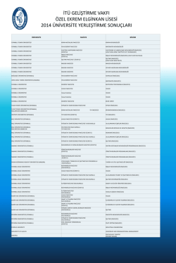 2014 Üniversite Yerleştirme Sonuçları