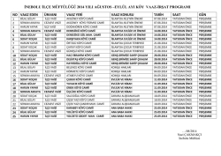 inebolu il&ccedil;e m&uuml;ft&uuml;l&uuml;ğ&uuml; 2014 yılı ağustos &ndash;eyl&uuml;l