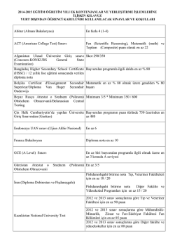 Abitur (Alman Bakaloryası) En fazla 4 (1-4)